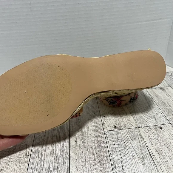 Blush Pink Floral Steve Madden platform Wedges Sz 10 - Picture 7 of 10